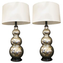 Pair of Italian Mercury Glass Lamps