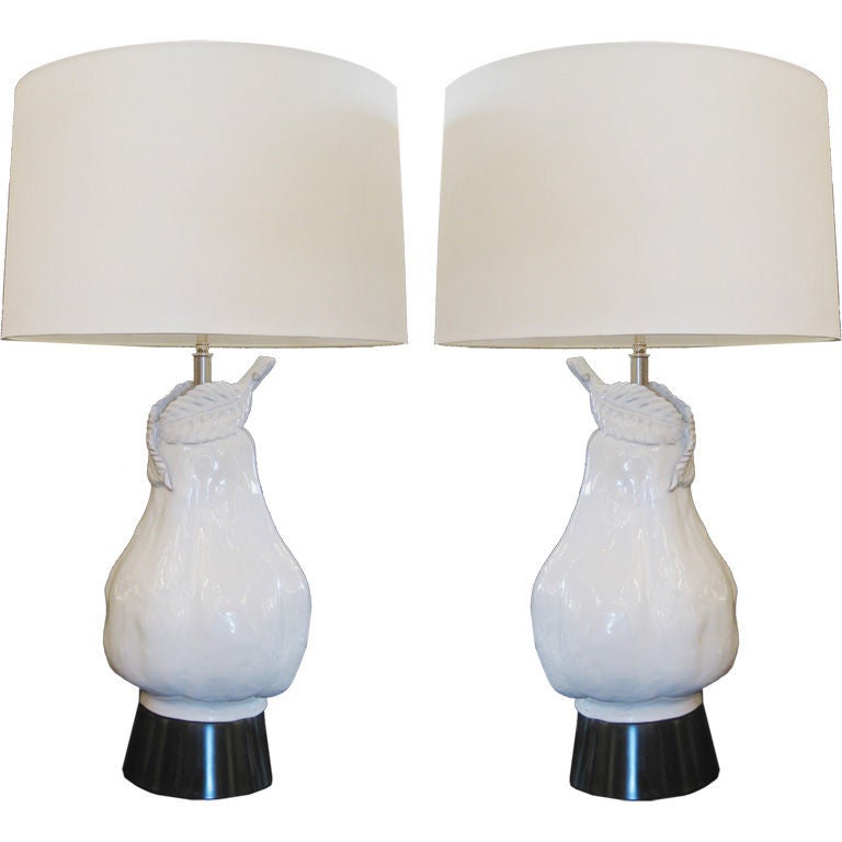 Pair of Italian Terracotta Lamps For Sale