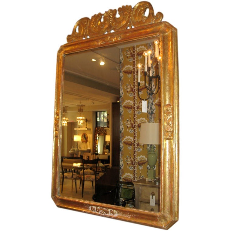 19th Century Italian Gilt over Wood Mirror For Sale