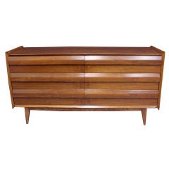 Finely Carved Six Drawer Walnut Dresser by Heritage