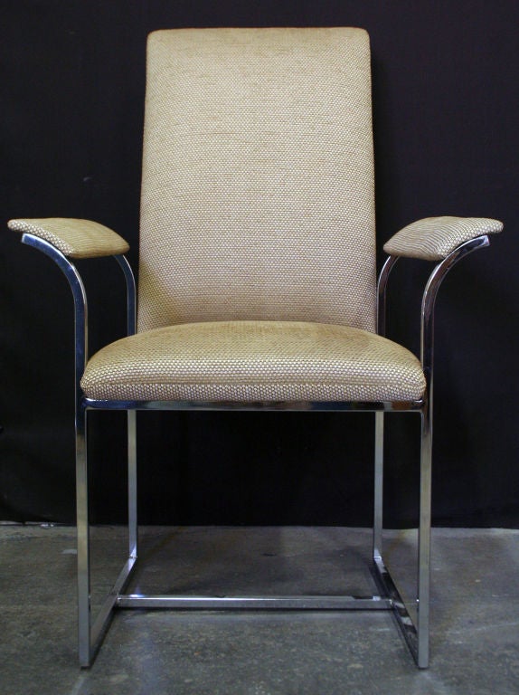 Mid-20th Century Two Sets of 6 High Back Dining Chairs by Milo Baughman