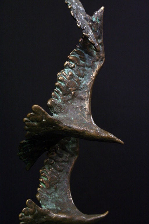 3 Birds Bronze Sculpture by Curtis Jere 1