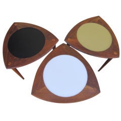 A Set of 3 Teak Stacking Tables