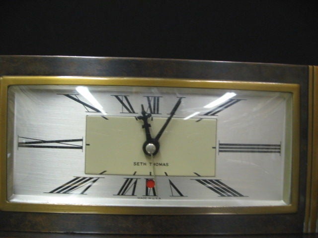 Art Deco Bronze Clock by Seth Thomas