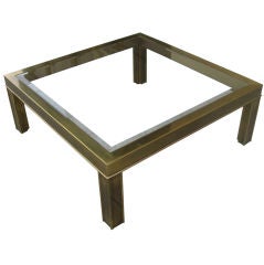 Square Brass Coffee Table by Mastercraft