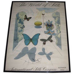 Poster signed by Salvador Dali for a Silk Exhibition