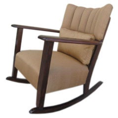 Arts and Crafts Solid Mahogany Rocking Chair