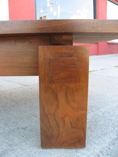 Mid-20th Century Walnut and Burl Wood Coffee Table by Lane