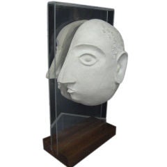 Vintage Divided Head of a Man by David Sil Bennington