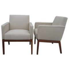 An  Architectural Pair of  Armchairs in the Manner of Jens Risom