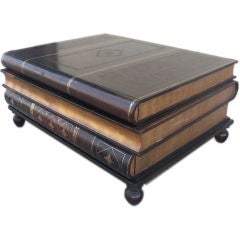 Gold Leaf  Bound  Leather Coffee Table by Maitland-Smith