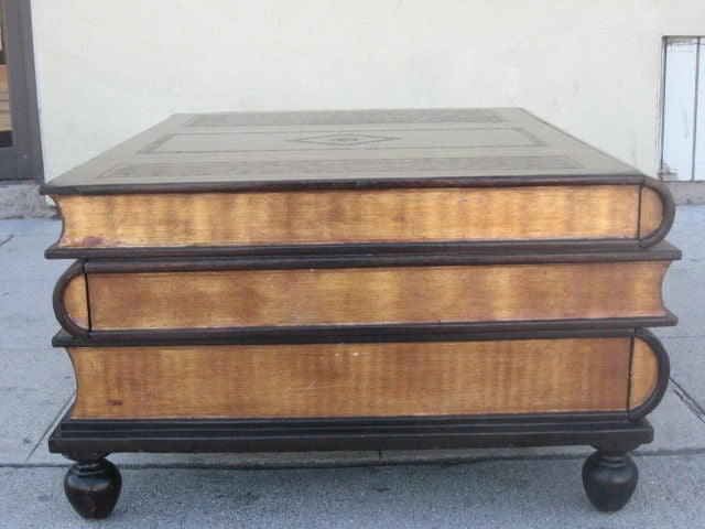 American Gold Leaf  Bound  Leather Coffee Table by Maitland-Smith
