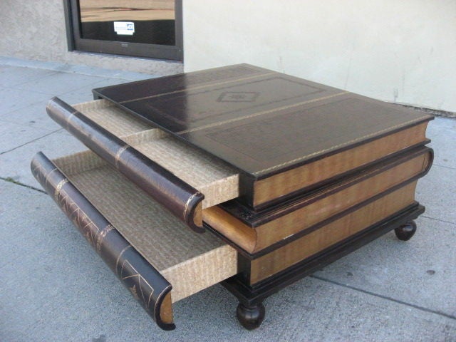 20th Century Gold Leaf  Bound  Leather Coffee Table by Maitland-Smith