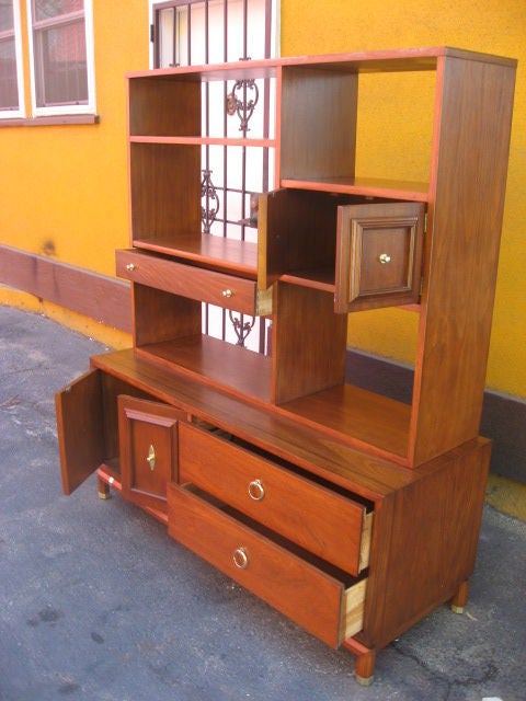 A 2 Stories Walnut Buffet manufactured by Fine Home Furnishings