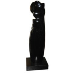 Imposing  Abstract  Black  Resine  Sculpture