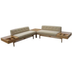 Large Two Piece Floating Sectional On Bird Eyes Maple Frame