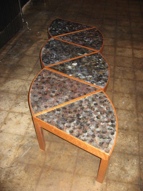 Versatile Reverse - Painted Glass Top Set of 6 Side Tables 3