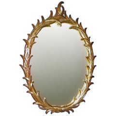 Gilt Acanthus Leaf Mirror in the style of Serge Roche
