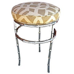 Nickel Plated Faux Bamboo stool