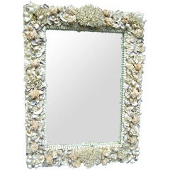 Exquisite Shell and Coral Adorned Mirror