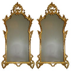 Large Pair of  Italian Rococo Pier Mirrors