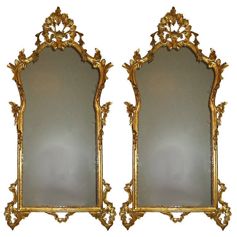Large Pair of Italian Rococo Pier Mirrors at 1stdibs