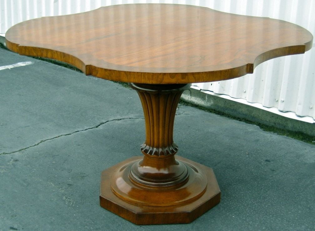 Fluted Urn Pedestal Games Table by W.J. Sloane