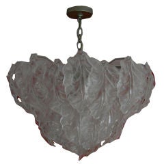 Large Murano Glass Leaf Chandelier