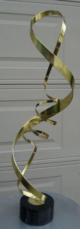 American Brass Ribbon Sculpture by C. Jeré