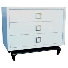 White Lacquer Chest with Nickel Ring Pulls