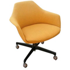Six Upholstered Armshell Chairs by Vecta