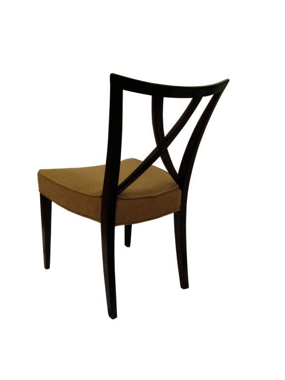 American Set of Six Crossed Back Mahogany Dining Chairs in the Style of Frankl
