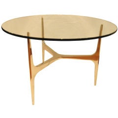 Mirror polished Aluminum Tripartite base side table