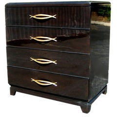 Pair of Ebony Lacquer Bachelor
s Chests Pair of Ebony Lacquer Bachelor
s Chests