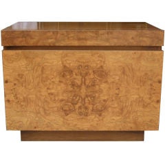 Pair of Bookmatched Burl Front Nightstands