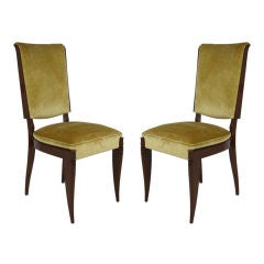Vintage Pair of French Deco Side Chairs 