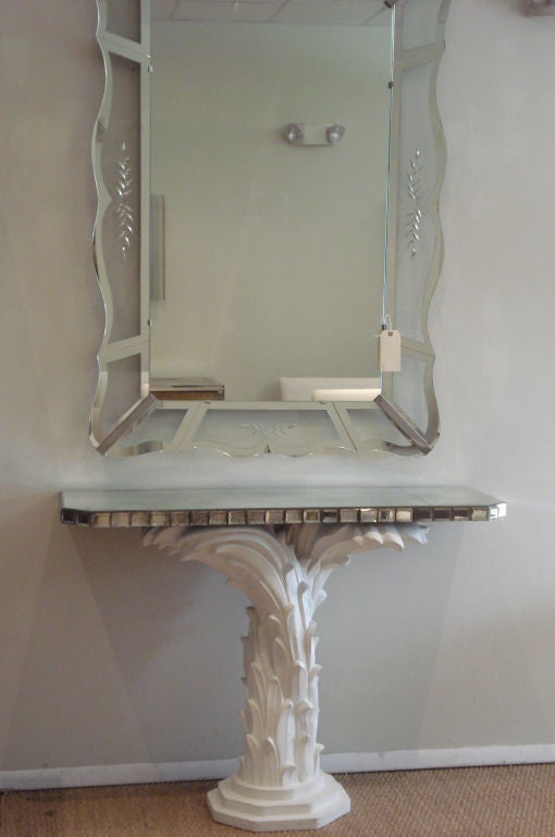 Glamourous Pair of Palm Tree Consoles.