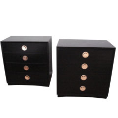Pair of Ebonised  Chest of Drawers.