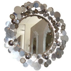 Vintage Curtis Jere Chrome Raindrops Mirror.