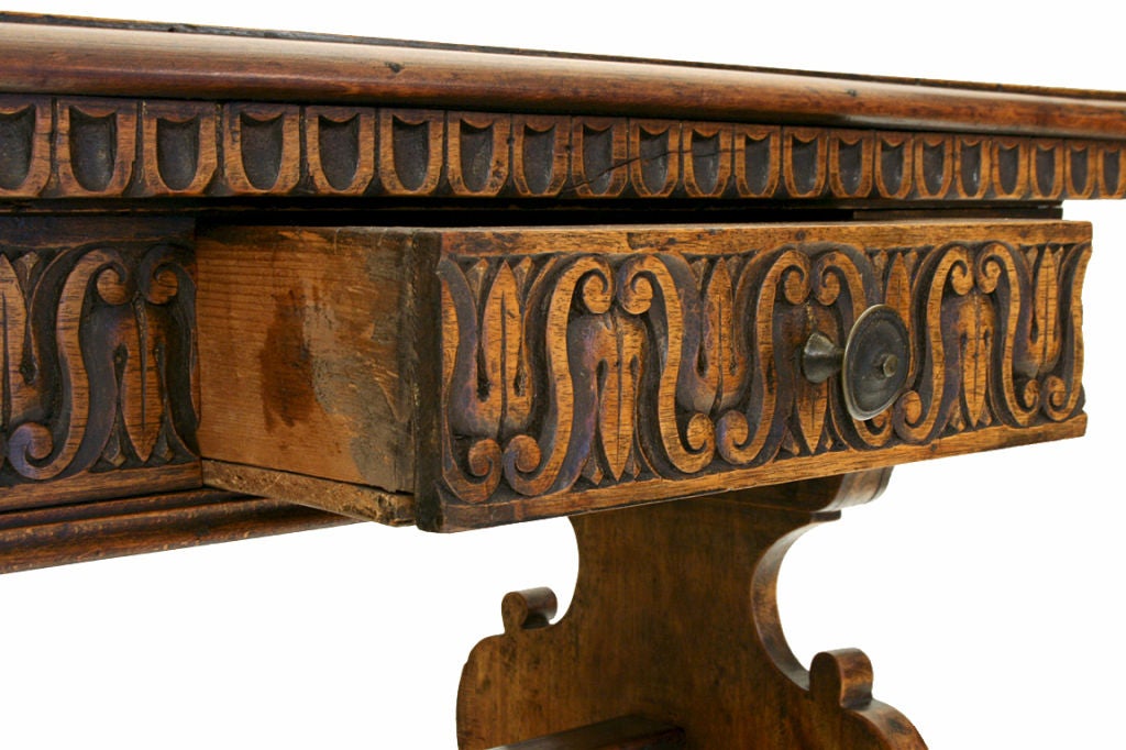 An Italian Renaissance Style Walnut One Drawer Low Table 2