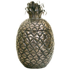 Vintage A Carillon Silver Pineapple-Form Hinged Top Ice Bucket