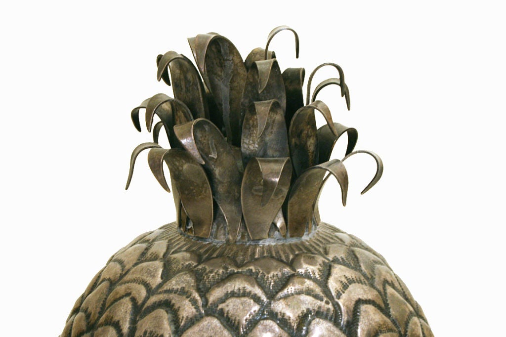 French A Carillon Silver Pineapple-Form Hinged Top Ice Bucket