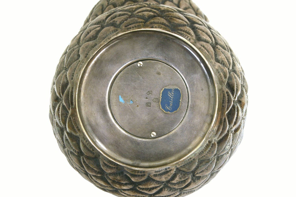 Mid-20th Century A Carillon Silver Pineapple-Form Hinged Top Ice Bucket