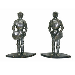 Extraordinary Pair of Italian Acid Etched Steel Soldier Models