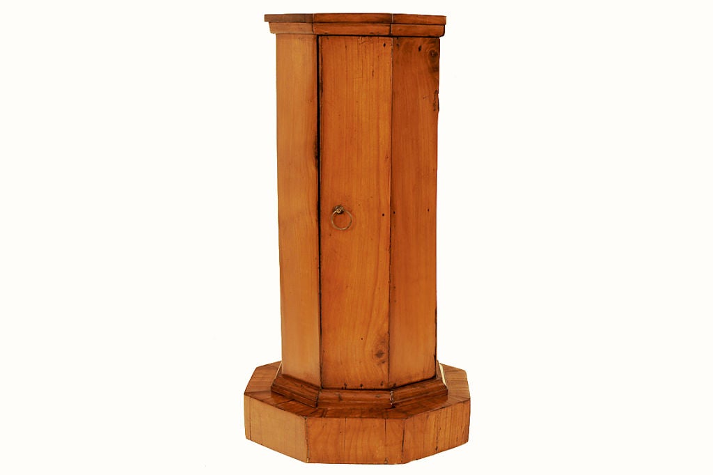 An Italian Neoclassical Period Fruitwood Columnar Commode