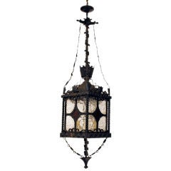 Spanish Baroque Style Wrought Iron Hanging Lantern