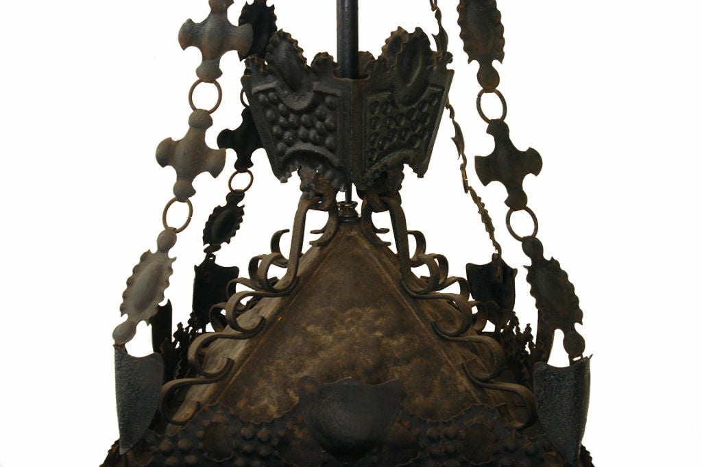 Spanish Baroque Style Wrought Iron Hanging Lantern 2