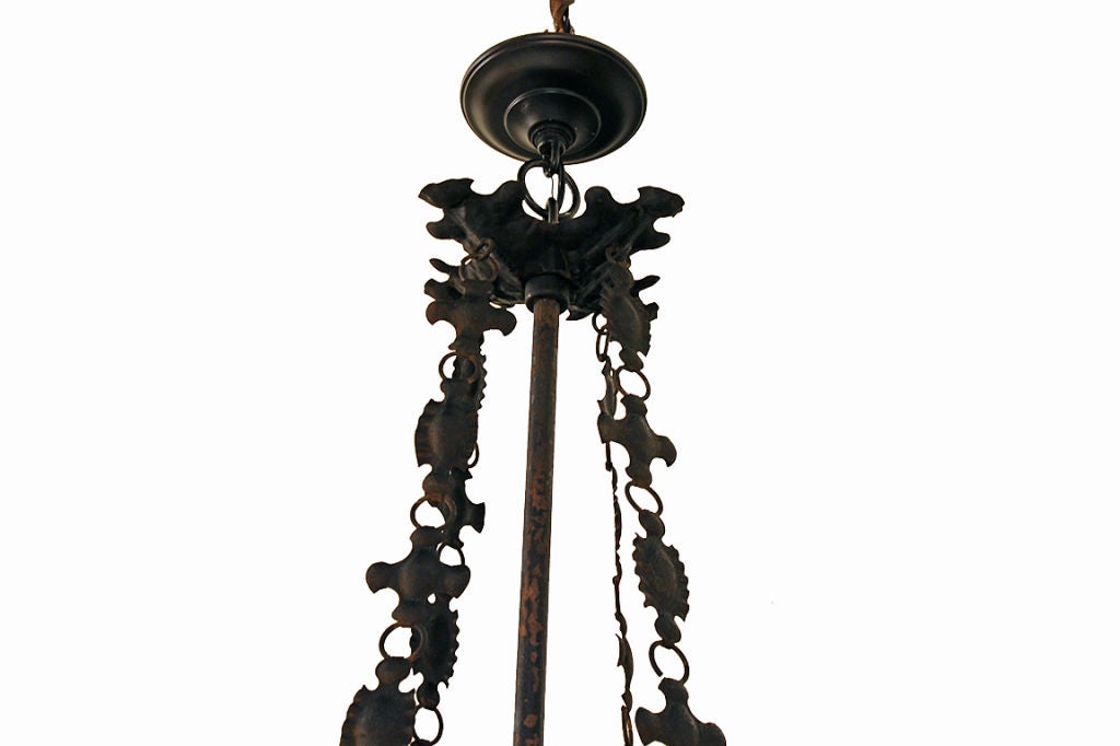 Spanish Baroque Style Wrought Iron Hanging Lantern 1