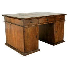Antique An Italian, Veneto, Louis XIV Period Walnut Double Pedestal Desk