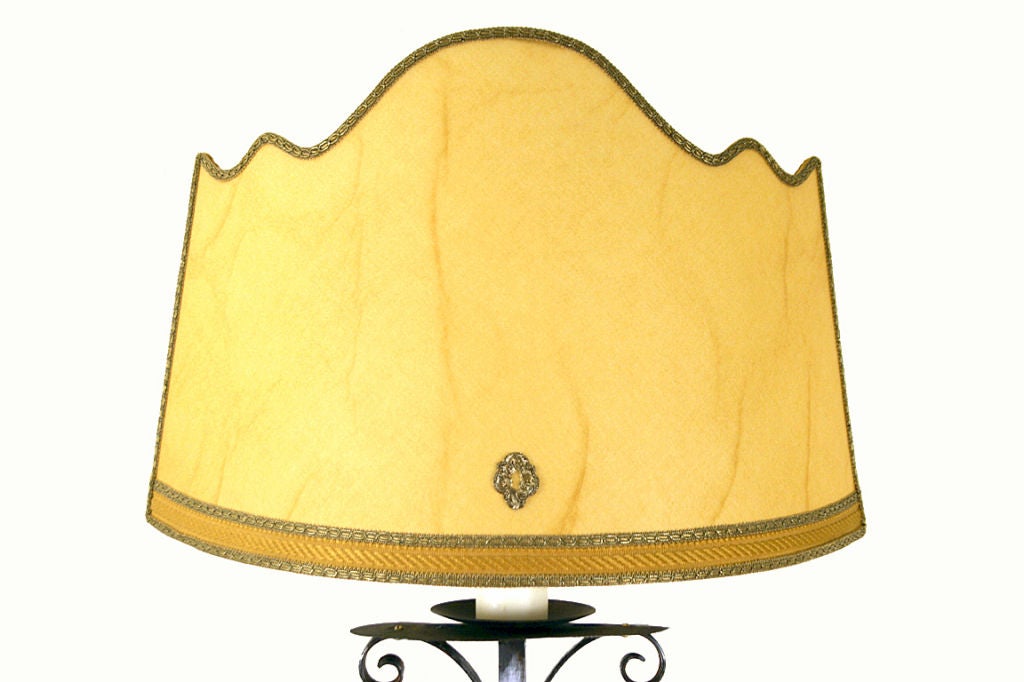 A Pair of Wrought Iron and Brass Shield-Form Wall Sconces 1